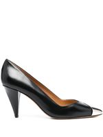 ISABEL MARANT Palda 85mm metal-toecap leather pumps - Noir