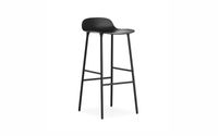 Normann Copenhagen Form Barkruk Low 75 cm - Staal - Zwart - thumbnail