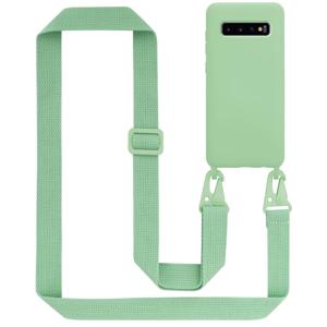 Cadorabo Mobiele telefoon ketting geschikt voor Samsung Galaxy S10 PLUS Hoesje in LIQUID LICHT GROEN - Silicone