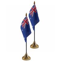 2x stuks australie tafelvlaggetje 10 x 15 cm met standaard - thumbnail