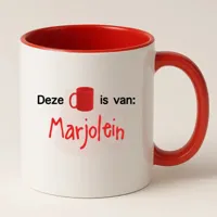 Mok met naam (rood)