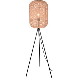 LED Vloerlamp - Trion Tuna - E27 Fitting - Rond - Mat Nikkel - Aluminium