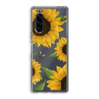 Sunflower and bees: Sony Xperia 5 Transparant Hoesje - thumbnail