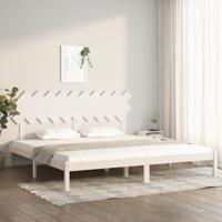 Bedframe massief hout wit 200x200 cm