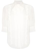 Chloé chemise en soie à col noué - Blanc