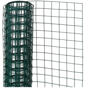 Schermgaas - groen - geplastificeerd staal - 100 x 250 cm - vierkant maaswijdte 25 x 25 mm
