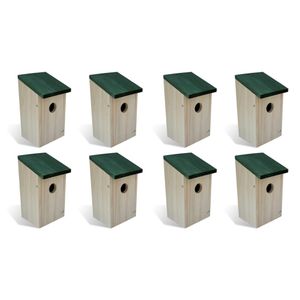 VidaXL Vogelhuisjes 8 st 12x12x22 cm hout