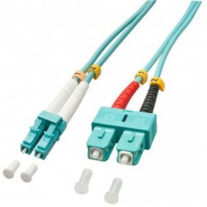 Lindy 2.0m OM3 LC - SC Duplex Glasvezel kabel 2 m Turkoois