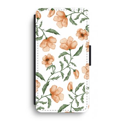 Peachy flowers: iPhone XR Flip Hoesje