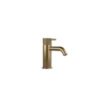 Hotbath Cobber X - Wastafelmengkraan - zonder Waste - Laag - Geborsteld Messing PVD - Opbouw - Messing - V01