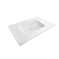 Royal Plaza Intent wastafel 60x45x1.5cm 0 kraangaten 1 wasbak wit mat solid surface - thumbnail