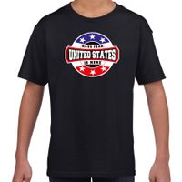 Have fear United States is here / Amerika supporter t-shirt zwart voor kids