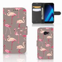 Samsung Galaxy A5 2017 | Telefoonhoesje | Met pasjeshouder | Flamingo