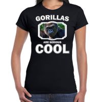 Dieren stoere gorilla t-shirt zwart dames - gorillas are cool shirt