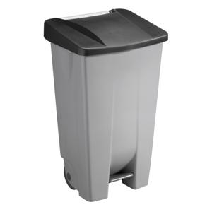 Afvalcontainer/rolemmer/pedaalemmer Basic - zwart - 120 liter - 51 x 43 x 88 cm - huis/tuin afval sc