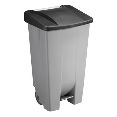 Afvalcontainer/rolemmer/pedaalemmer Basic - zwart - 120 liter - 51 x 43 x 88 cm - huis/tuin afval sc