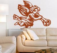 Sticker kerstengel met trompet
