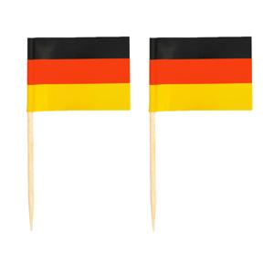 Cocktailprikkers Duitsland mini vlaggetjes - 100x stuks - versiering en feestartikelen - 8 cm