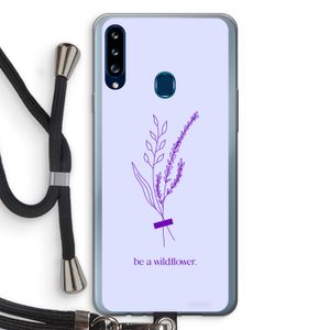 Be a wildflower: Samsung Galaxy A20s Transparant Hoesje met koord