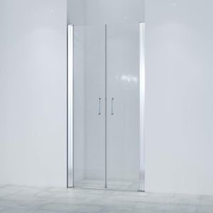 Saniclass Neptune Pendeldeur - 90x200cm - 6mm veiligheidsglas - anti kalk - chroom SKII622SALOON-90