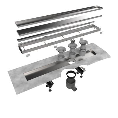 Easy Drain Multi TAF afvoergoot enkele plaat 120cm met Zero design rooster RVS edmtaf1200