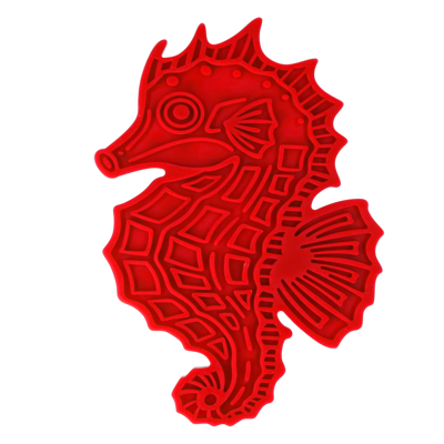Eat Slow Live Longer Lick Mat Seahorse Rood