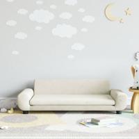 Kinderbank 100x54x33 cm fluweel crèmekleurig
