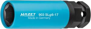 HAZET Krachtdopsleutel 903SLG6-17 · 1/2 inch (12,5 mm) vierkant hol, 24 mm buitenzeskant · Buiten-zeskant-tractieprofiel · SW 17 mm