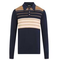 Collectif Jo Striped Polo Jumper Blue-S