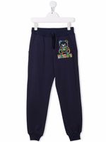 Moschino Kids pantalon fuselé à logo brodé - Bleu - thumbnail