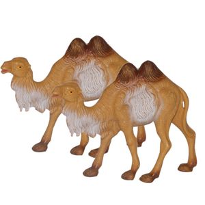 Kameel miniatuur beeldjes - 2x stuks - 12 cm - dierenbeeldjes