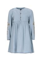 Like Flo winter jurk meisjes - blauw - Mischa - chambrey - borduursel op mouw