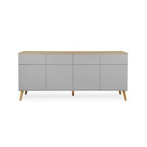 Tenzo dressoir Dot - grijs/eiken - 79x192x43 cm - Leen Bakker