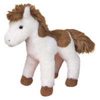 American Paint paard knuffel wit/bruin 20 cm   -