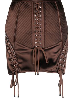 Dolce & Gabbana minijupe à détail de laçage - Marron