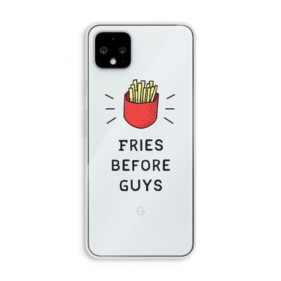 Fries before guys: Pixel 4 XL Transparant Hoesje