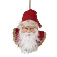 HAES DECO - Kersthanger Kerstman 10x9x28 cm - Rood - Kerstdecoratie, Decoratie Hanger, Kerstboomversiering - thumbnail