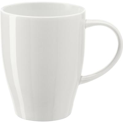 Koffie mokken/bekers Paris - 1x - porselein - met oor - ivoor wit - 350 ml - stijlvolle vorm Koffie mokken/bekers Paris - 1x - porselein - met oor - ivoor wit - 350 ml - stijlvolle vorm