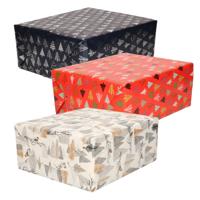 Luxe Kerst cadeaupapier pakket - 3 prints mix - 9x rollen - 250 x 70 cm - cadeaupapier