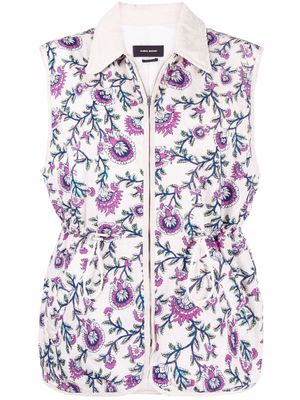 ISABEL MARANT gilet zippé à fleurs - Tons neutres