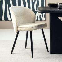 Eleonora Eetkamerstoel 'Riley' Chenille, kleur Beige