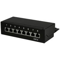 LogiLink NP0017B 8 poorten Patchpaneel 483 mm (19) CAT 6 1 HE Zwart