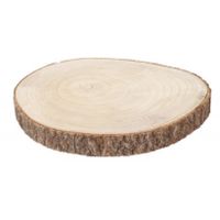 Chaks Decoratie boomschijf met schors - hout - D34 x H4 cm - rond   -