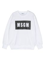 MSGM Kids sweat en coton à logo imprimé - Blanc - thumbnail