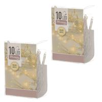 Kerstverlichting lichtsnoer - 3x - 10 led lampjes - warm wit - 1 meter - op batterij Kerstverlichting lichtsnoer - 3x - 10 led lampjes - warm wit - 1 meter - op batterij