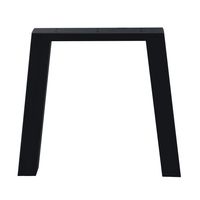 Zwarte stalen trapezium tafelpoot 72 cm (koker 10 x 10) - thumbnail