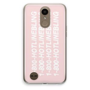 Hotline bling pink: LG K10 (2017) Transparant Hoesje