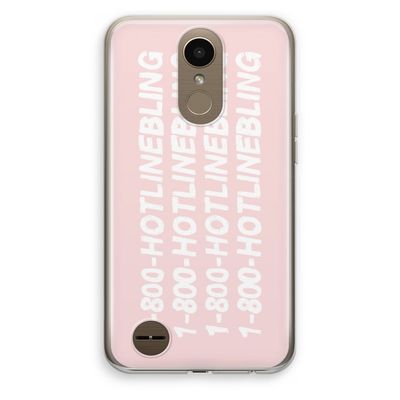Hotline bling pink: LG K10 (2017) Transparant Hoesje