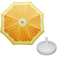 Parasol - sinaasappel fruit - D160 cm - incl. draagtas - parasolvoet - 42 cm