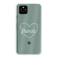 Friends heart pastel: Google Pixel 5a 5G Transparant Hoesje